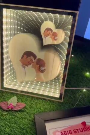 Heart Infinity Mirror 3D Frame
